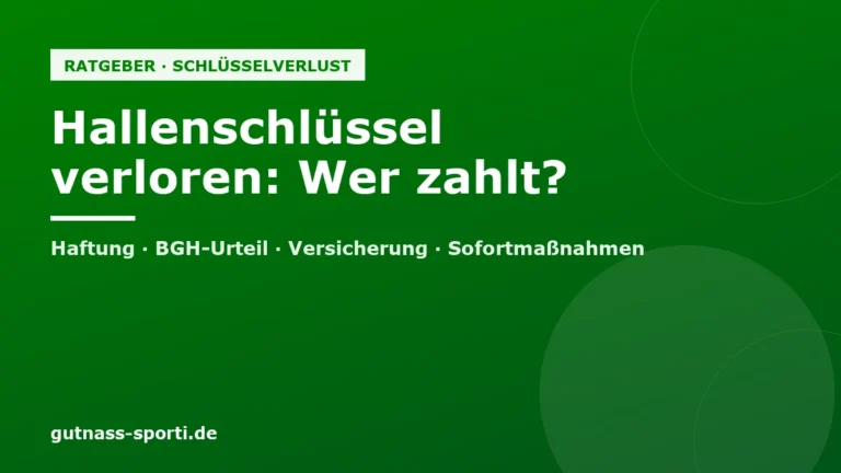 Hallenschlüssel verloren: Wer zahlt die neue Schließanlage?