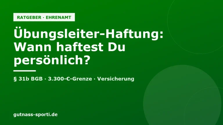 Übungsleiter-Haftung: Wann haftest Du im Verein persönlich?